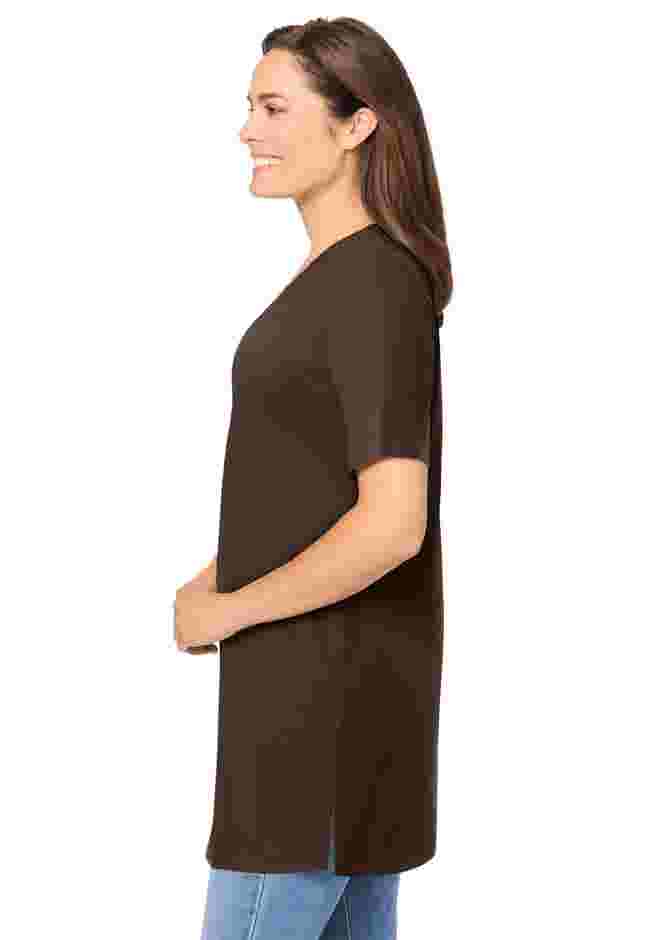 Perfect Short-Sleeve Shirred V-Neck Tunic image number 2