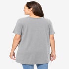 Perfect Short-Sleeve Shirred V-Neck Tunic image number null