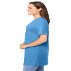 Perfect Short-Sleeve Shirred V-Neck Tunic image number null