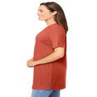 Perfect Short-Sleeve Shirred V-Neck Tunic image number null