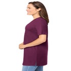 Perfect Short-Sleeve Shirred V-Neck Tunic image number null