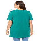 Perfect Short-Sleeve Shirred V-neck Tunic image number null