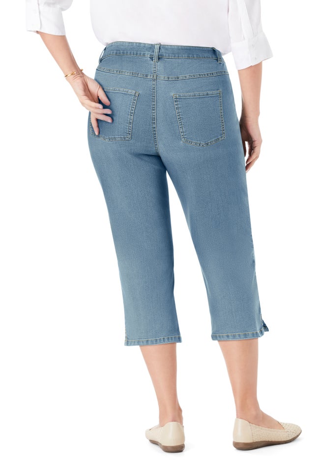 Stretch Denim Five-Pocket Capri Jeans image number 1