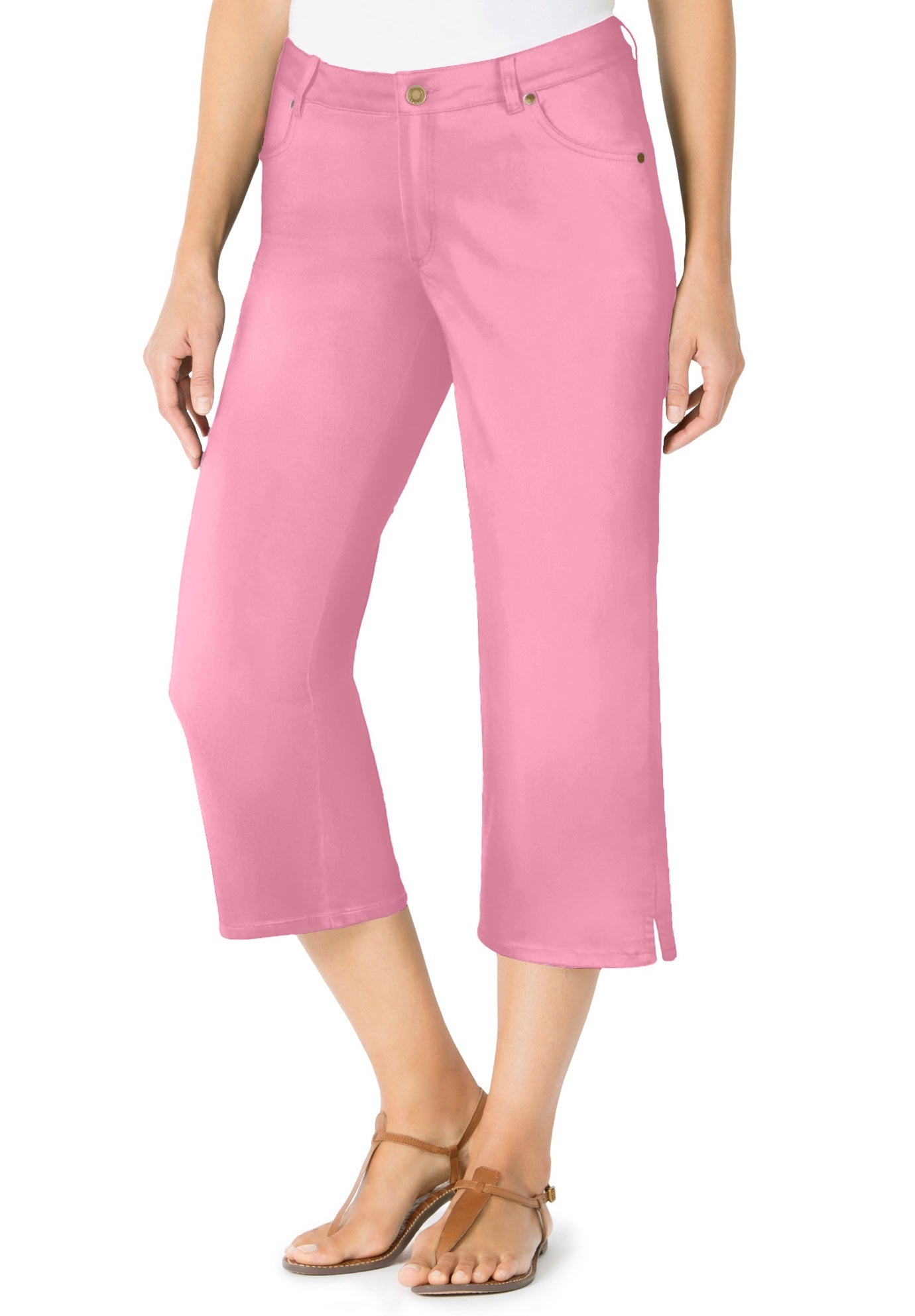 Stretch Denim Five-Pocket Capri Jeans image number 0