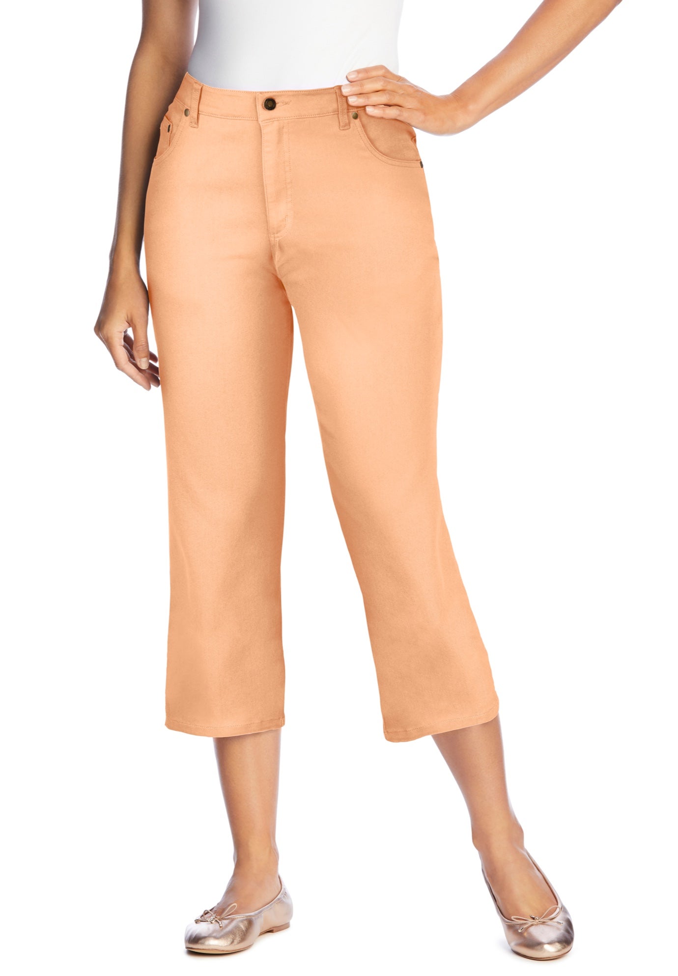 Stretch Denim Five-Pocket Capri Jeans image number 0