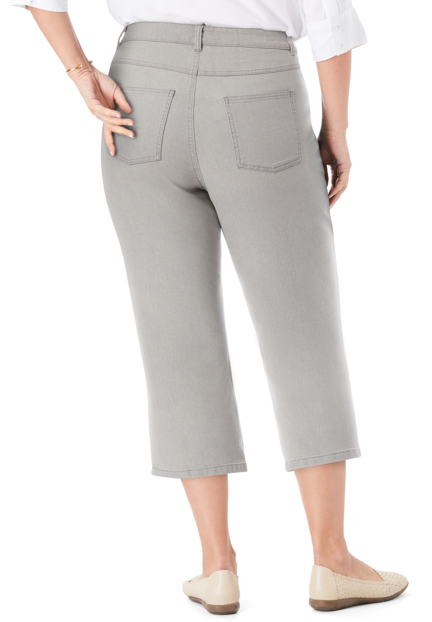 Stretch Denim Five-Pocket Capri Jeans image number 1