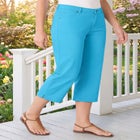 Stretch Denim Five-Pocket Capri Jeans image number null