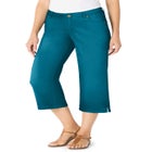 Stretch Denim Five-Pocket Capri Jeans image number null