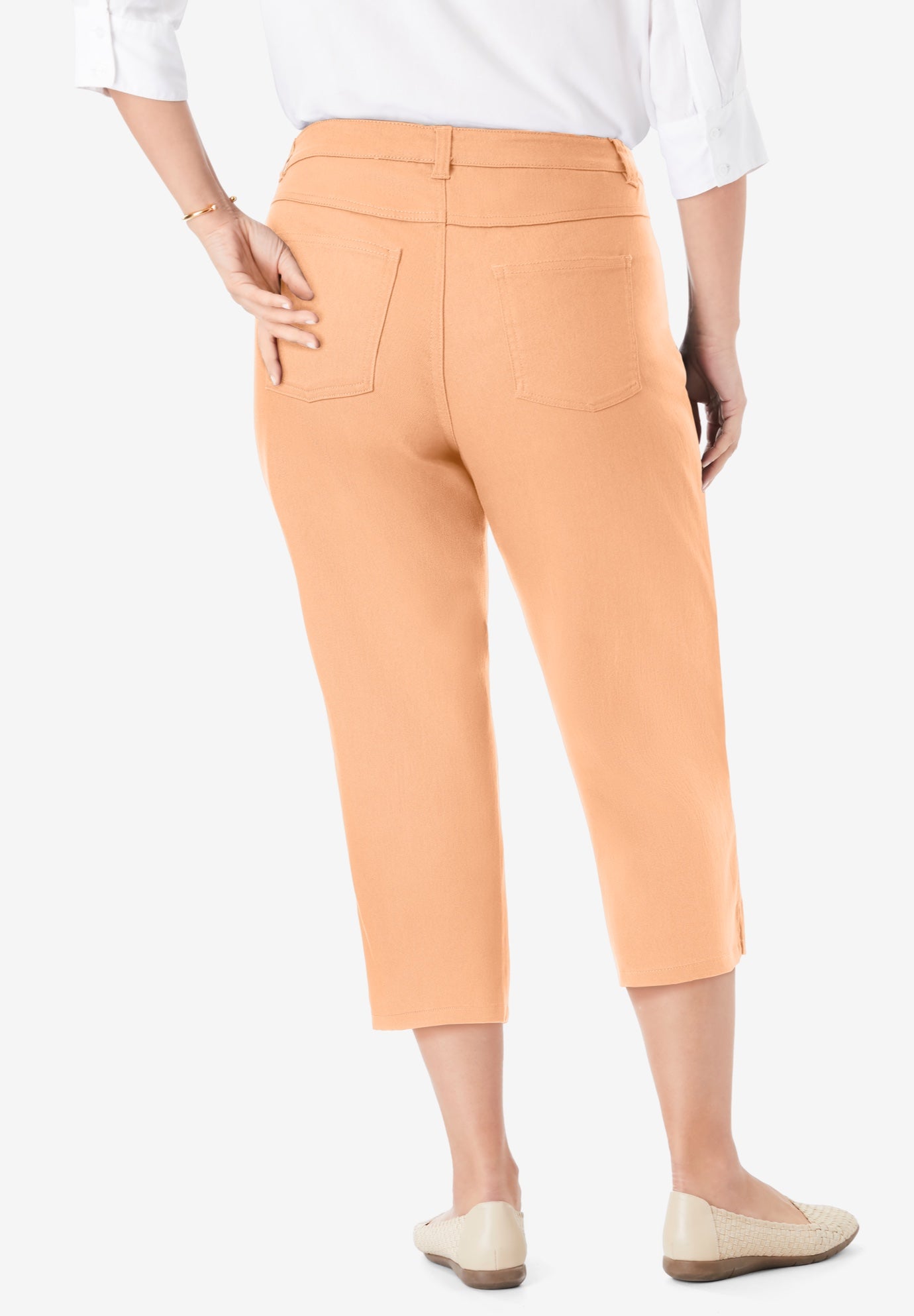 Stretch Denim Five-Pocket Capri Jeans image number 1