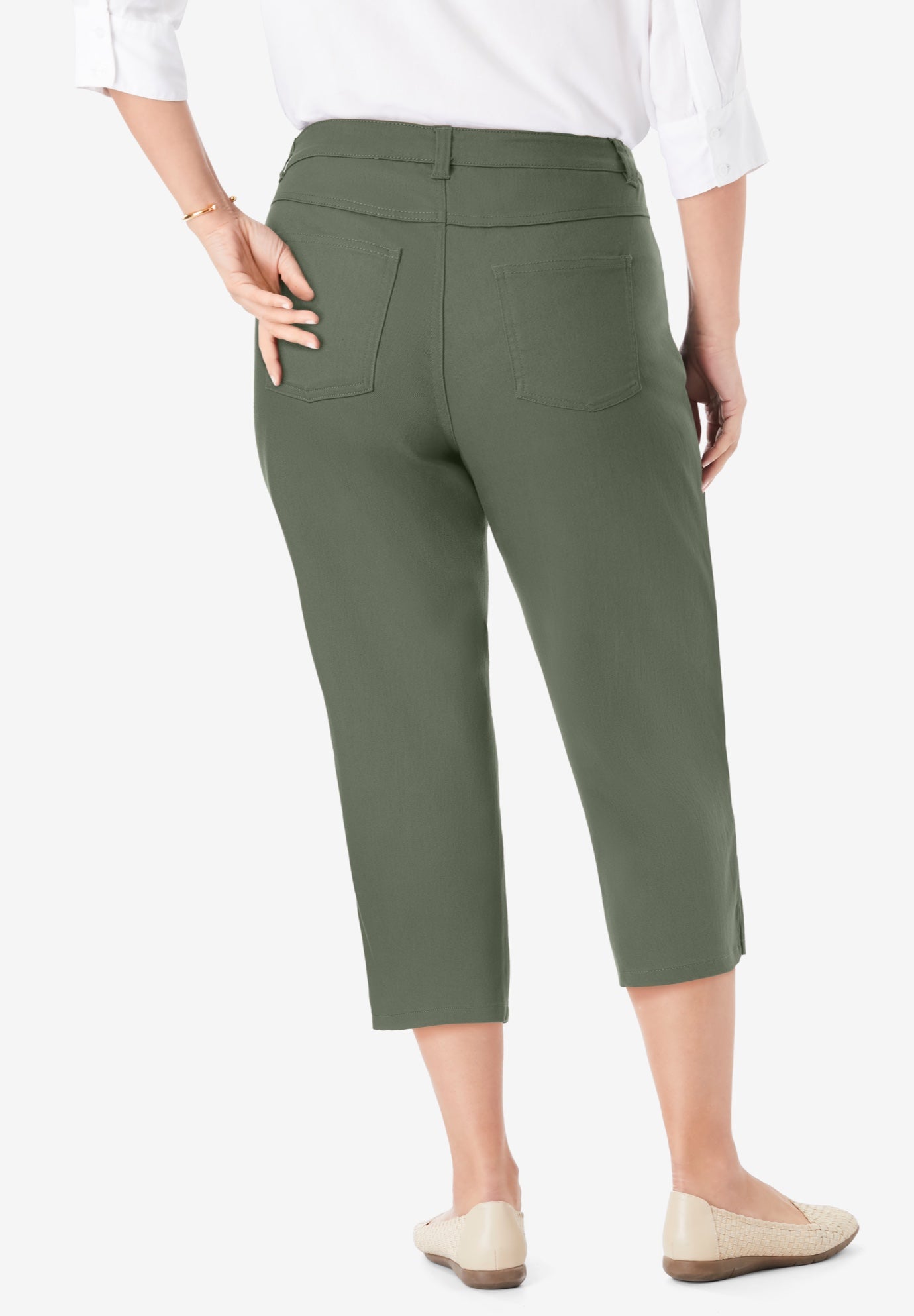 Stretch Denim Five-Pocket Capri Jeans image number 1