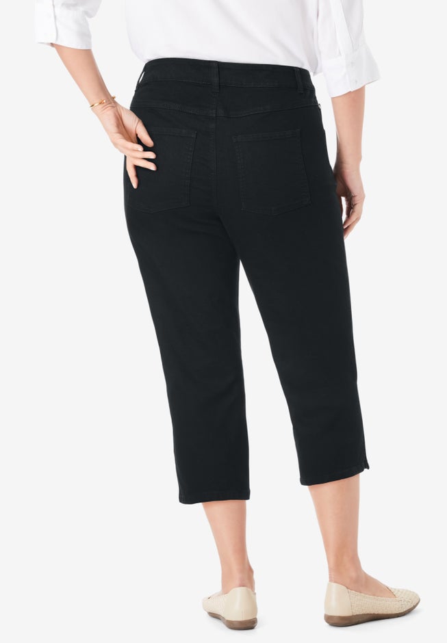 Stretch Denim Five-Pocket Capri Jeans image number 1
