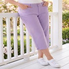 Stretch Denim Five-Pocket Capri Jeans image number null
