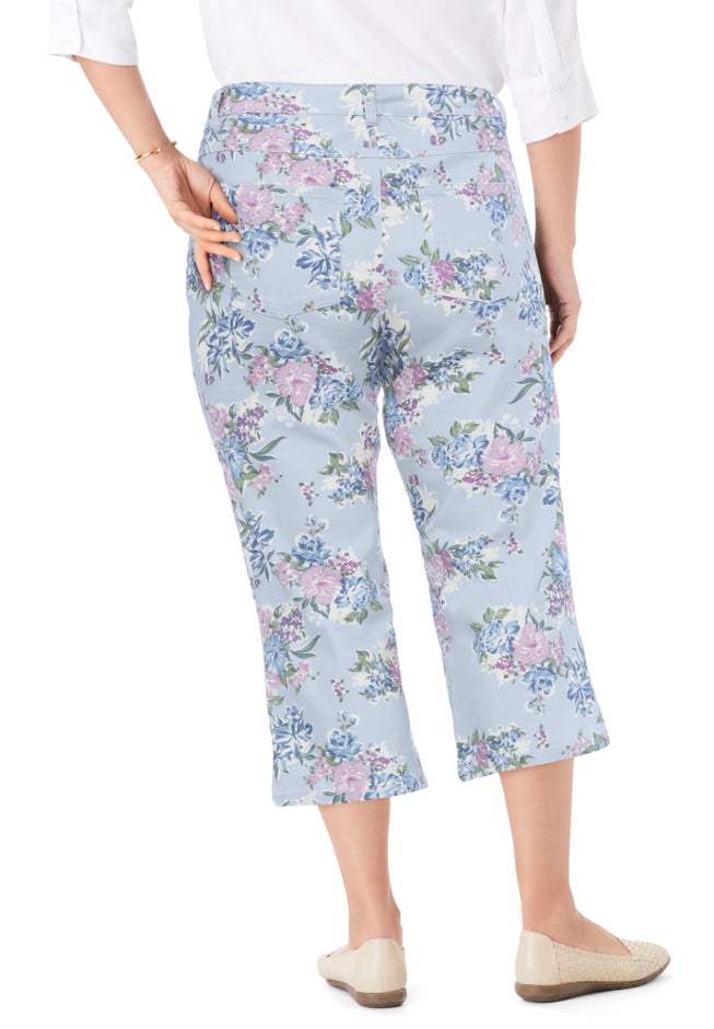 Stretch Denim Five-Pocket Capri Jeans image number 1