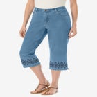 Stretch Denim Five-Pocket Capri Jeans image number null