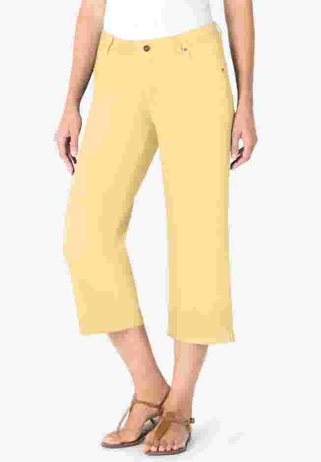 Stretch Denim Five-Pocket Capri Jeans image number 0
