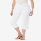 Stretch Denim Five-Pocket Capri Jeans image number null