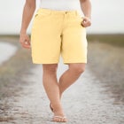 Stretch-Denim Five-Pocket Bermuda Jeans Shorts image number null