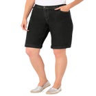 Stretch-Denim Five-Pocket Bermuda Jeans Shorts image number null