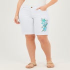 Stretch-Denim Five-Pocket Bermuda Jeans Shorts image number null