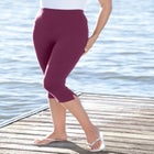 Stretch-Cotton Knit Pull-On Capri Leggings image number null