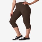 Stretch-Cotton Knit Pull-On Capri Leggings image number null