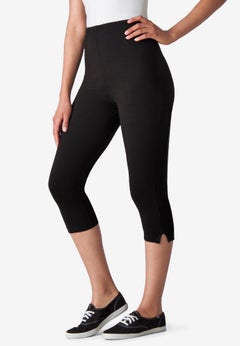 Capri Pull-On Stretch Knit Cotton Spandex Leggings