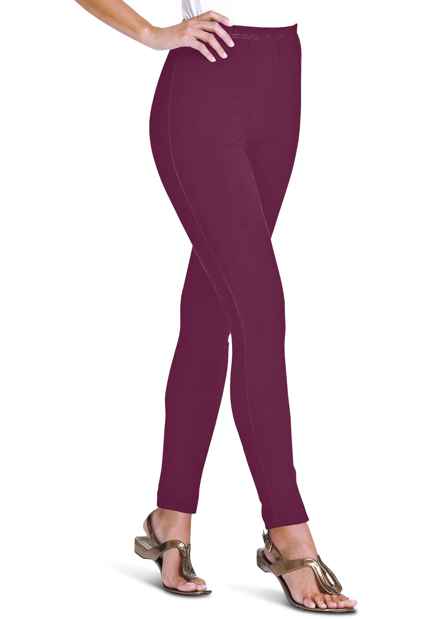 Stretch-Cotton Knit Pull-On Leggings image number 0
