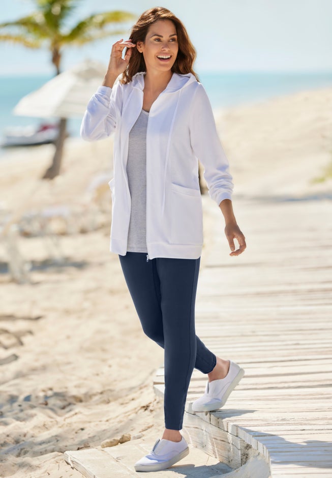 Stretch-Cotton Knit Pull-On Leggings image number 0
