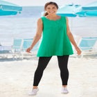 Stretch-Cotton Knit Pull-On Leggings image number null