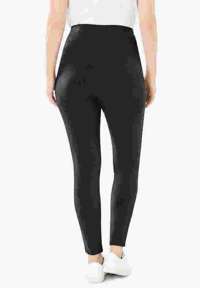 Womens Plus-Size Stretch-Cotton Knit Pull-On Leggings image number 1
