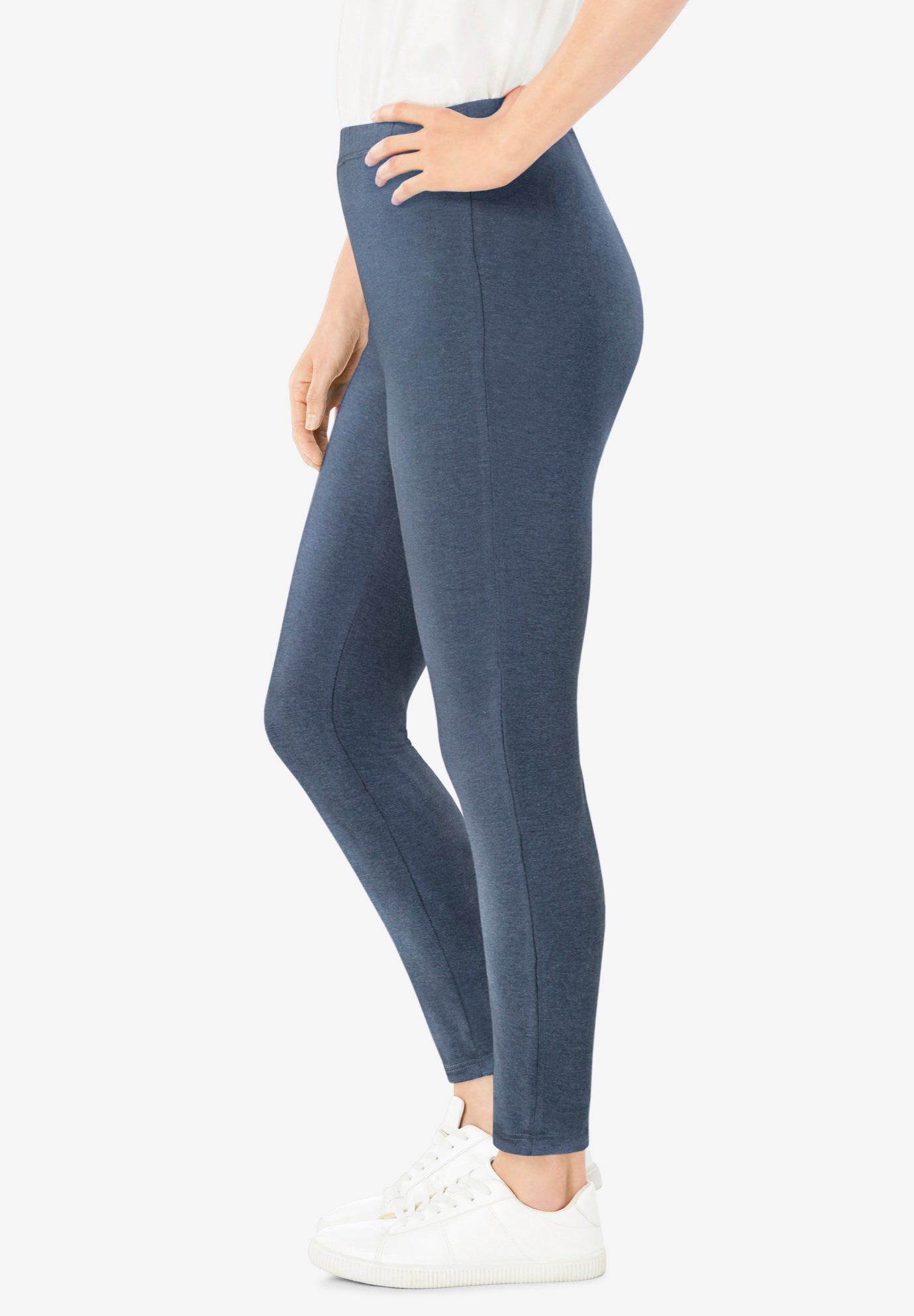 Stretch-Cotton Knit Pull-On Leggings image number 2