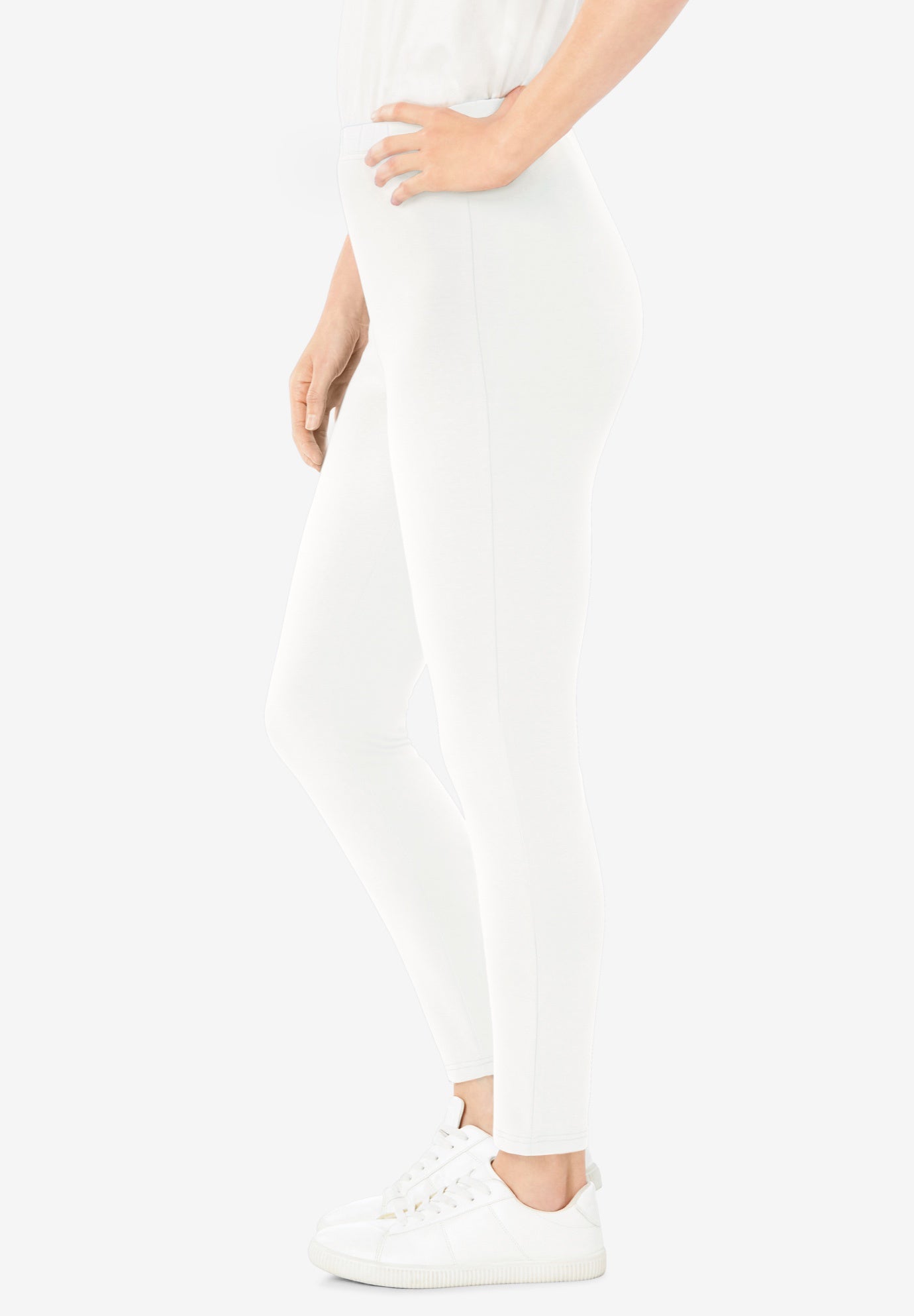 Stretch-Cotton Knit Pull-On Leggings image number 2