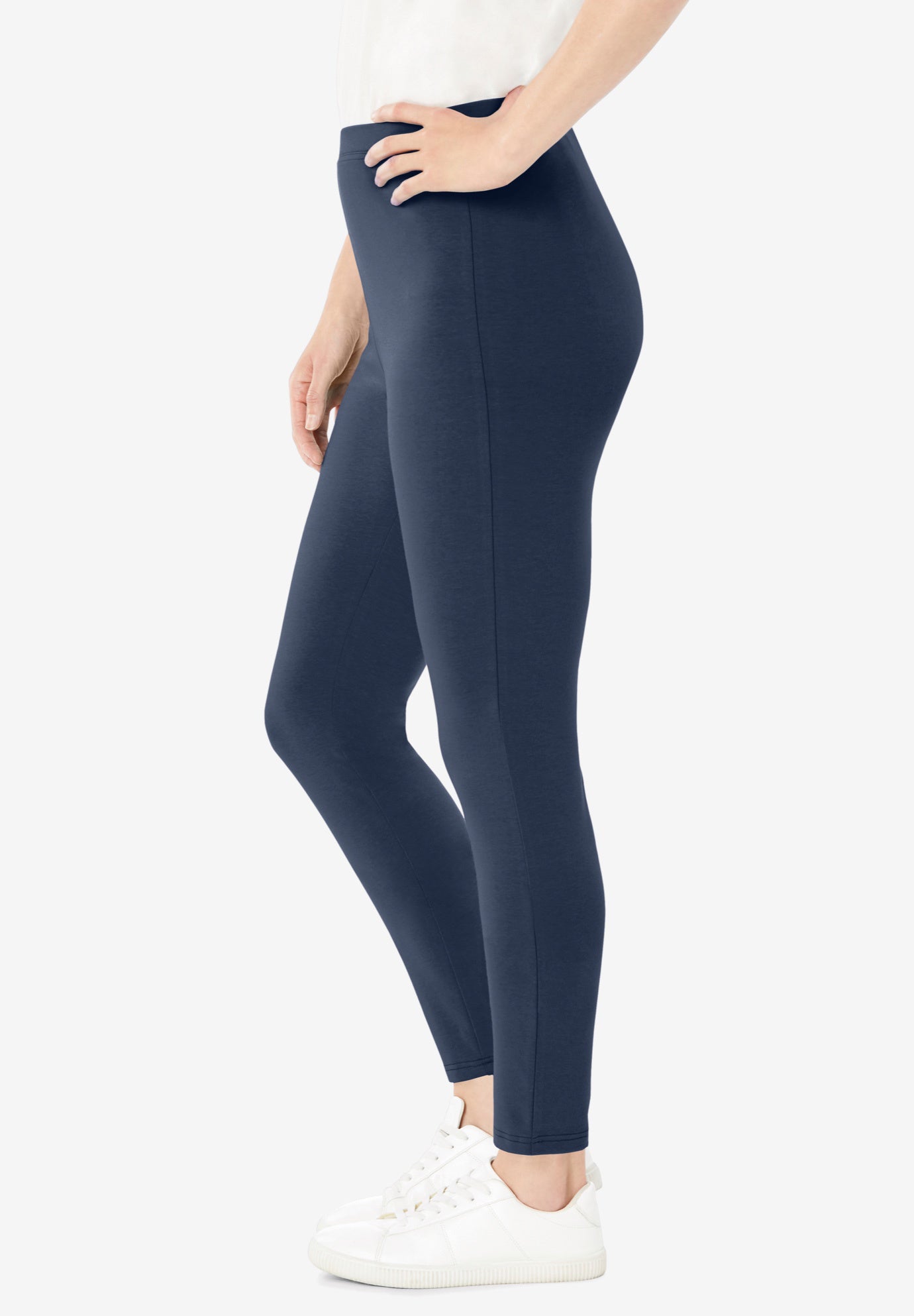 Stretch-Cotton Knit Pull-On Leggings image number 3