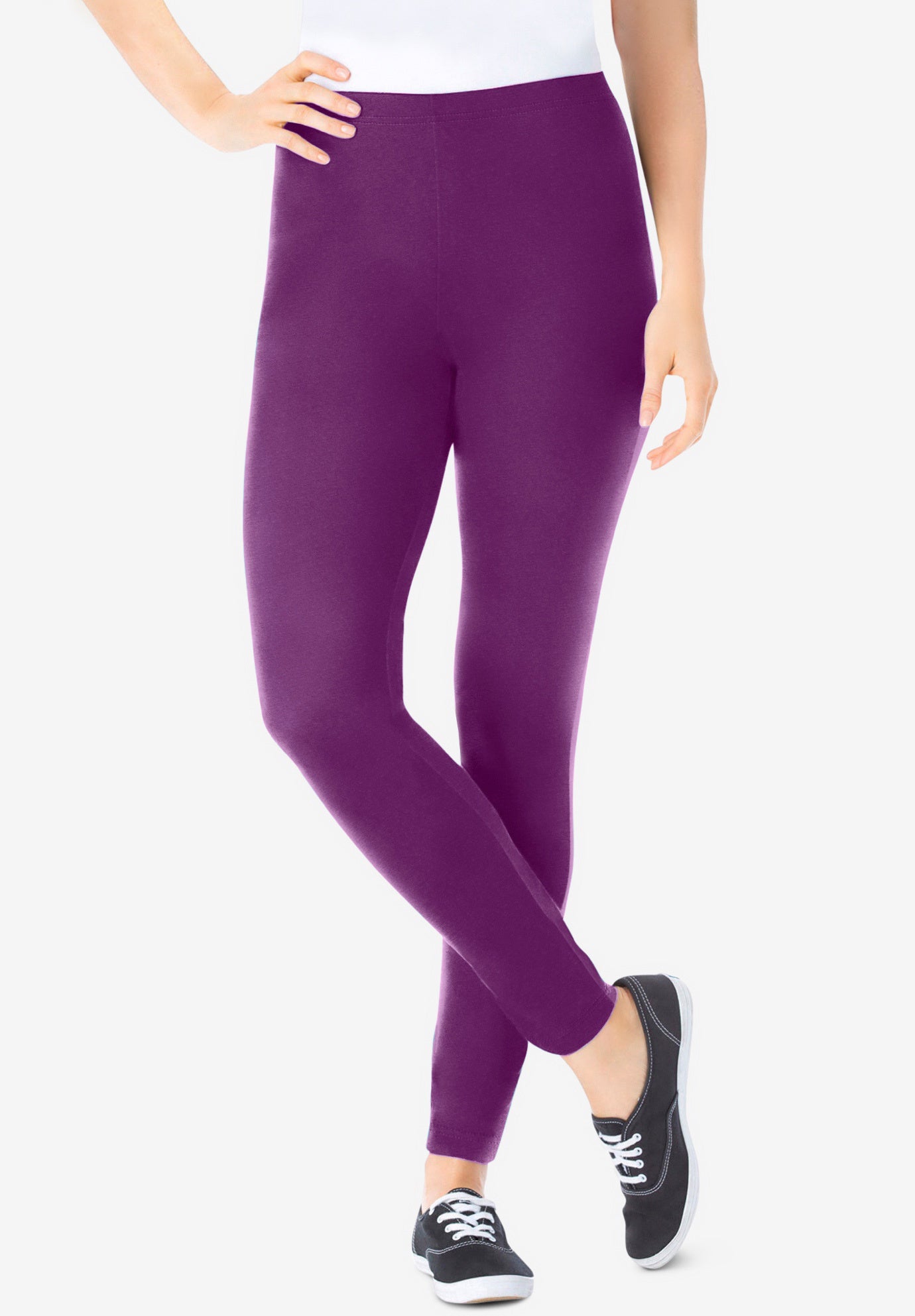 Stretch-Cotton Knit Pull-On Leggings image number 0