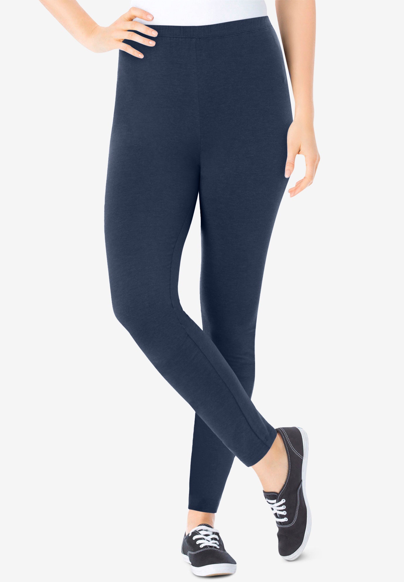 Stretch-Cotton Knit Pull-On Leggings image number 0