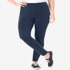 Stretch-Cotton Knit Pull-On Leggings image number null
