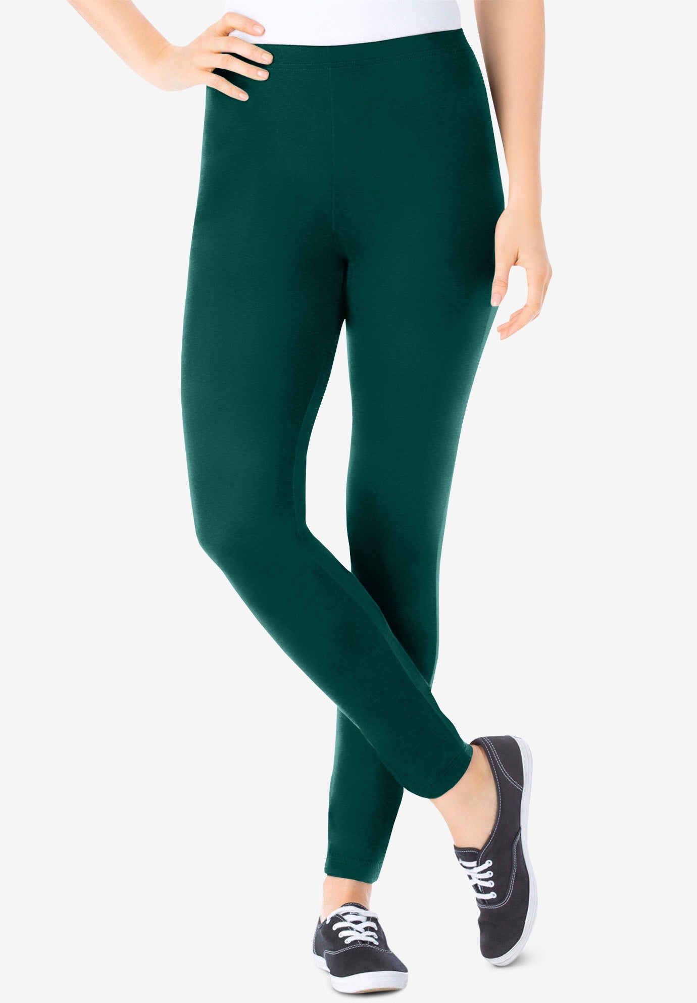 Stretch-Cotton Knit Pull-On Leggings image number 0