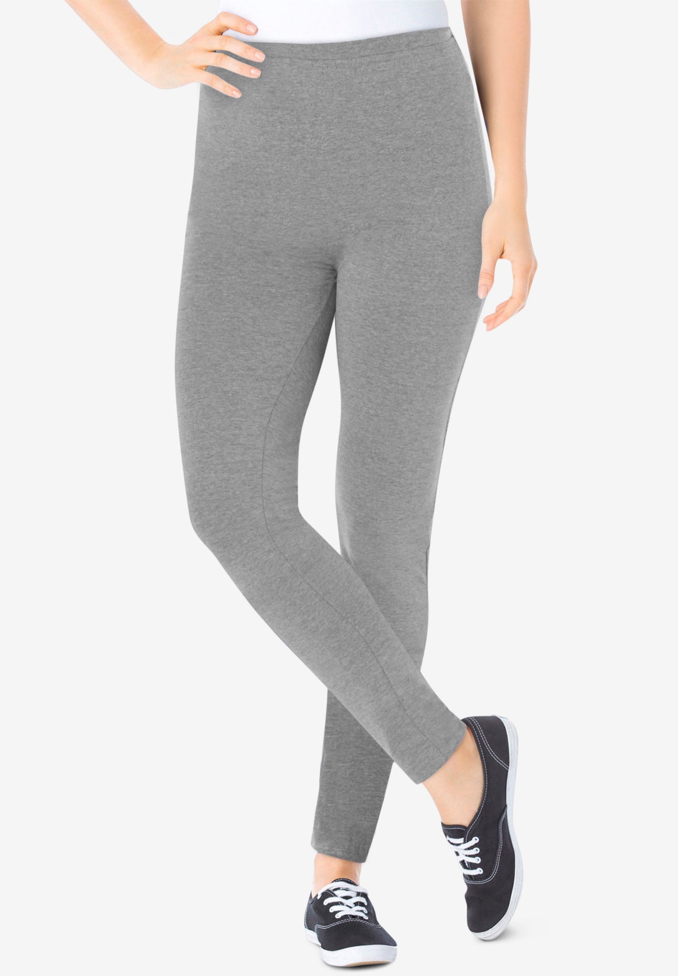 Stretch-Cotton Knit Pull-On Leggings image number 0