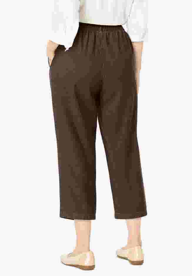 7-Day Elastic-Waist Pull-On Cotton Denim Capri Jeans image number 1