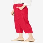 7-Day Elastic-Waist Pull-On Cotton Denim Capri Jeans image number null