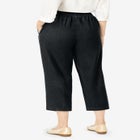 7-Day Elastic-Waist Pull-On Cotton Denim Capri Jeans image number null