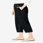 7-Day Elastic-Waist Pull-On Cotton Denim Capri Jeans image number null