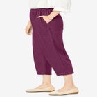 7-Day Elastic-Waist Pull-On Cotton Denim Capri Jeans image number null