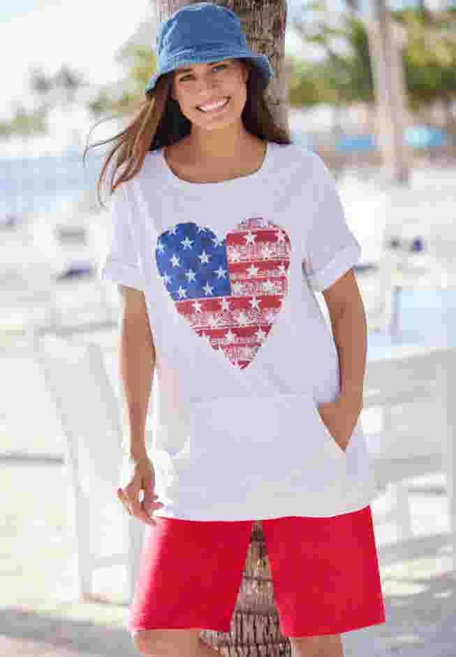 7-Day Elastic-Waist Cotton Denim Short image number 4