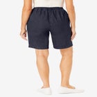 7-Day Elastic-Waist Pull-On Cotton Denim Shorts image number null