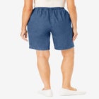 7-Day Elastic-Waist Pull-On Cotton Denim Shorts image number null