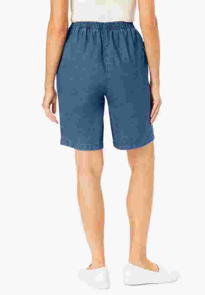 7-Day Elastic-Waist Cotton Denim Short image number 1