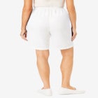 7-Day Elastic-Waist Pull-On Cotton Denim Shorts image number null