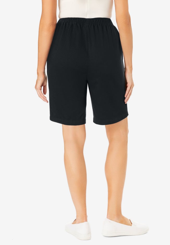 7-Day Elastic-Waist Pull-On Cotton Denim Shorts image number 1