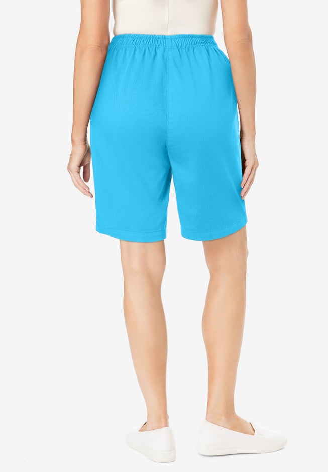 7-Day Elastic-Waist Pull-On Cotton Denim Shorts image number 1